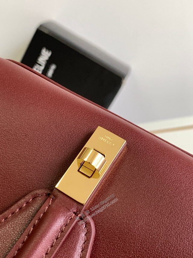 Celine專櫃23s春季新品SOFT16迷你光滑牛皮革手袋 賽琳單肩斜挎全皮女包 sldj2386